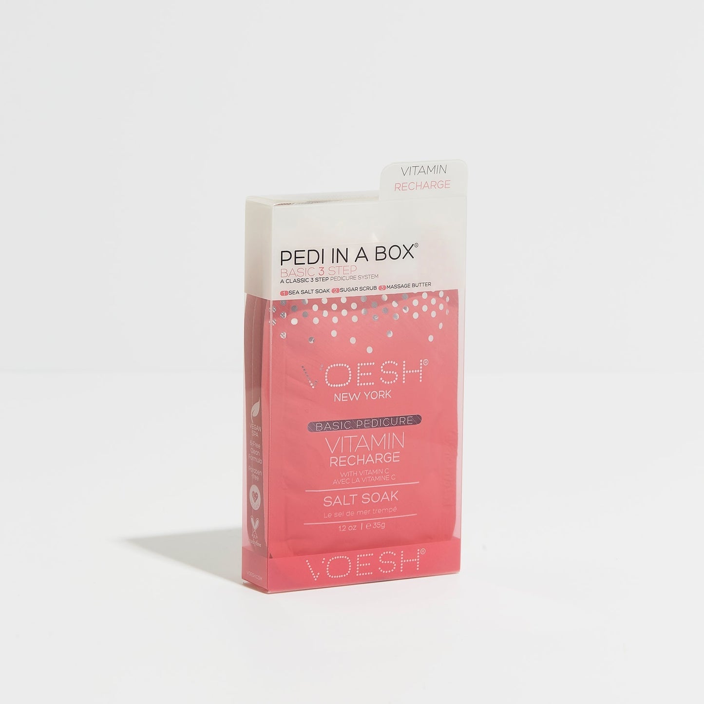 Voesh Pedi In A Box - 3 Step - Vitamin Recharge 1 pc or Box Case (100Pcs)