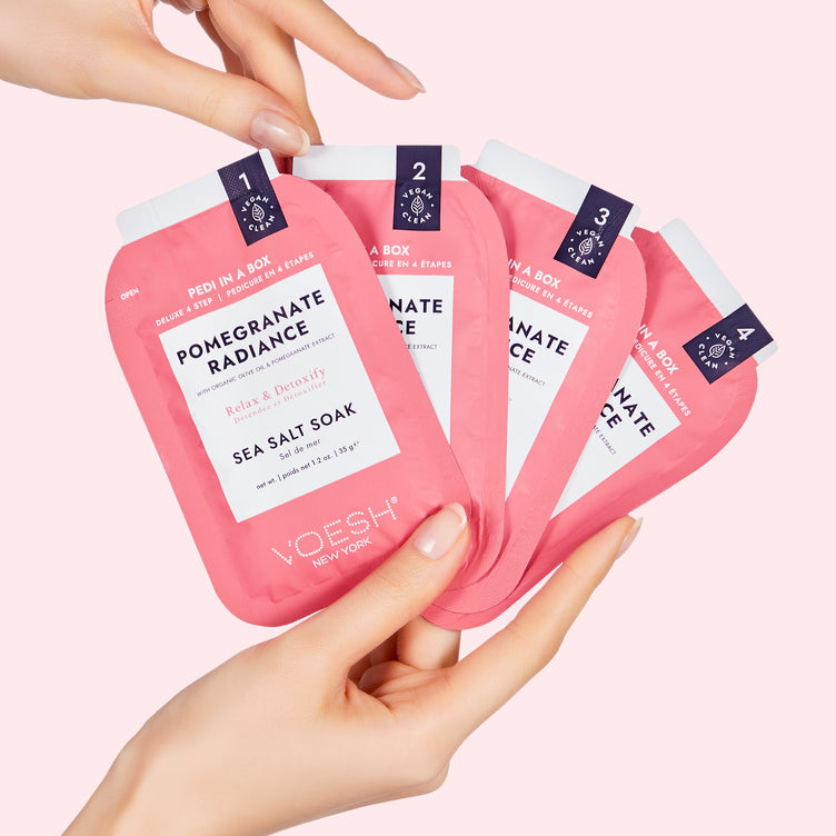 Voesh Pedi in Box - 4-Step - Pomegranate Radiance - Single (1Pc) Box Case (50Pcs)