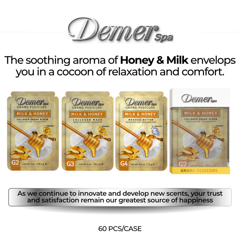 Demer 4 in 1 Pedicure - Milk and Honey 1 Kit - 60 Kit/Case