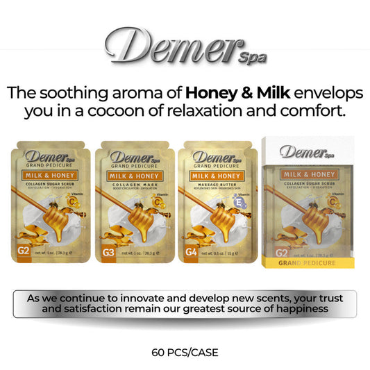 Demer 4 in 1 Pedicure - Milk and Honey 1 Kit - 60 Kit/Case