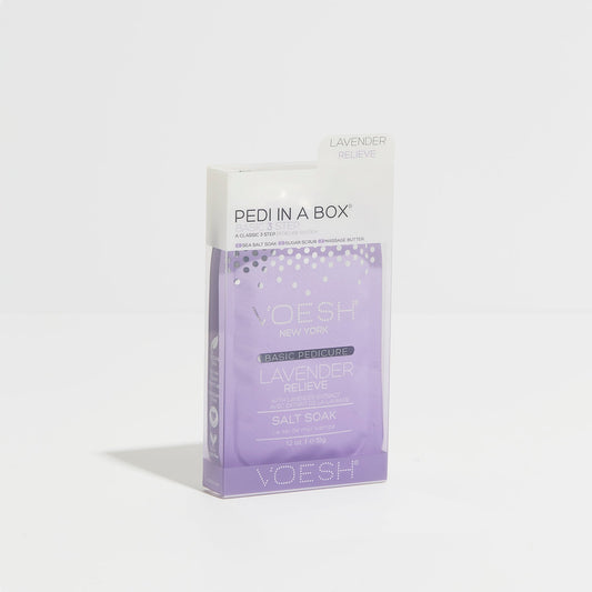 Voesh Pedi In A Box - 3 Step - Lavender Relieve 1 pc or Box Case (100Pcs)