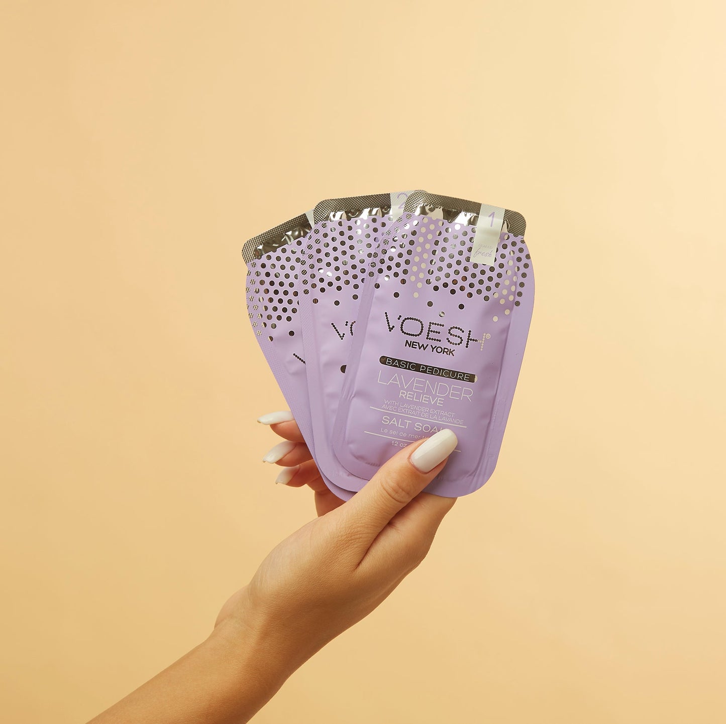 Voesh Pedi In A Box - 3 Step - Lavender Relieve 1 pc or Box Case (100Pcs)