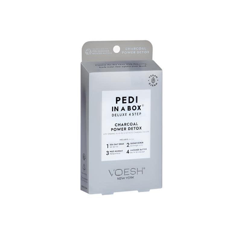 Voesh Pedi in Box - 4-Step - Charcoal Detox - Single (1Pc) Box Case (50Pcs)